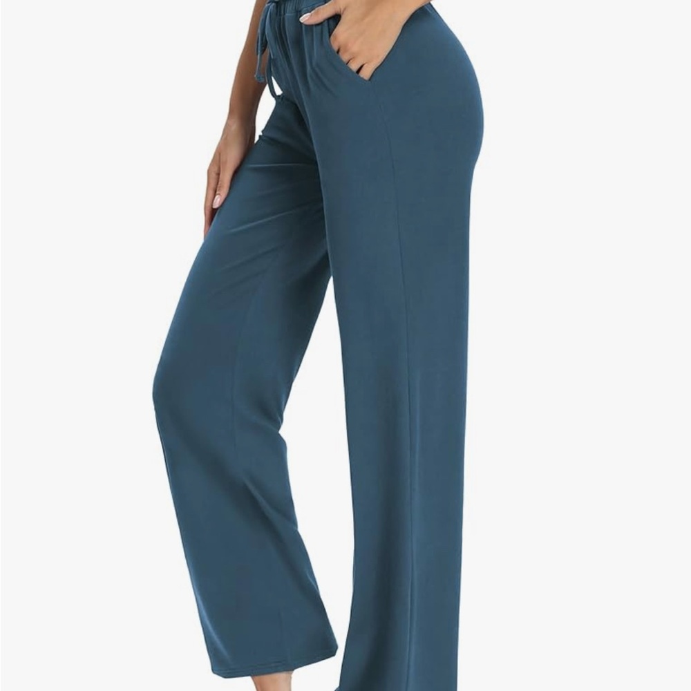 Elegant Navy Blue Women's Flare Pants